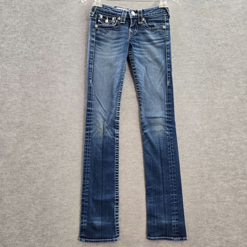 VINTAGE True Religion Women Jeans 24 Billy Glitz & Glam Straight 90s Y2K READ